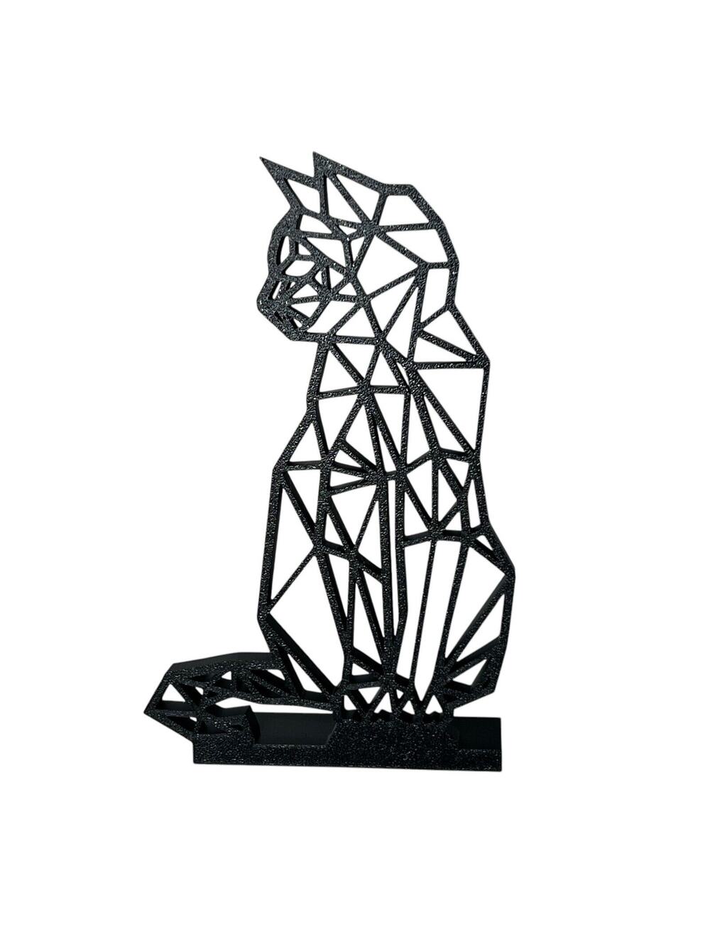 Geometric Black Cat Standing Decor Figure 8” Room Animal
